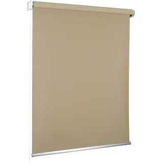 ROLLMAXXX Verdunkelungsrollo Seitenzug 180 x 190 cm – Stoffrollo mit Kettenzug für Fenster – Fensterrollo Verdunkelung & Sichtschutz – Montage an Wand oder Decke – Beige