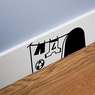 Mäuseloch „Fußballtrikot Nr. 7, Waschtag“ Kunstaufkleber für Sockelleiste und Wand, Vinylaufkleber 140 x 60 mm