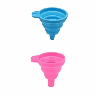 Faltbarer Silikon Trichter - 2Stk Faltbarer Trichter Set - Silikontrichter Küchen Zusammenklappbarer Trichter - Tragbarer Faltbar Mini Trichte Set Für Öl,Flüssigkeiten Flüssigkeitsübertragung