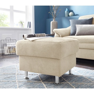 Hocker SIT&MORE Gr. B/H/T: 58 cm x 47 cm x 58 cm, Luxus-Microfaser, mit Stauraum, beige (creme) Polsterhocker Hocker