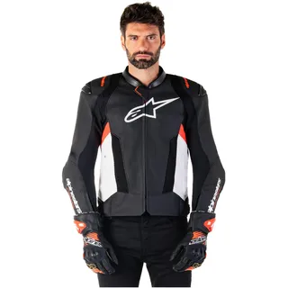 Alpinestars Missile V3 Airflow Lederjacke Schwarz/Weiß/Rot 50