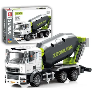 Tirff Technik Transportfahrzeuge Bausatz, 222 Klemmbausteine Technik Betonmischer-LKW Bausteine, MOC Baufahrzeuge für Erwachsene und Teenager, Kompatibel mit Großen Marken