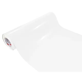 DecoMeister Möbelfolie selbstklebend 63x50 cm | Einfarbig Klebefolie für Möbel | Klebefolie Möbel – einfache Anwendung, ideal für die Renovierung von Küche oder Bad | Möbelfolie | Weiß Hochglanz