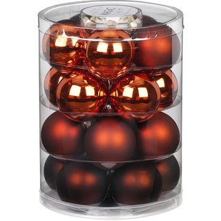 MAGIC Weihnachtskugeln Glas 6cm x 20 Stück Christbaumkugeln Mix braun orange Kupfer - Shiny Chestnut