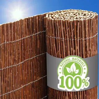 urfence Sichtschutzmatte 90 x 600 cm Braun Weide