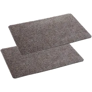 Astra rutschfeste Fußmatte innen pflegeleicht - Beige 2er Set 40 x 60 cm | Langlebige Schmutzfangmatte strapazierfähig Türmatte wasserabweisend Fußabtreter antistatisch Schuhparkplatz schmutzabweisend