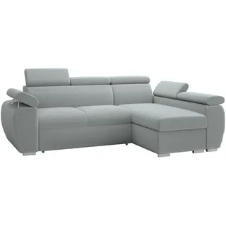 Mirjan24 Eckcouch Textil 2-Sitzer Grau