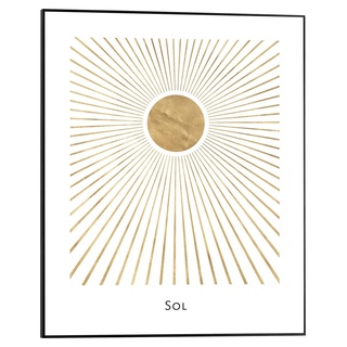 Reinders! Gerahmtes Bild ARTISSA, Schwarz - Weiß - 40 x 50 cm - strahlende Sonne in goldgelb