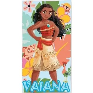 anemone Disney Vaiana Strandtuch aus Mikrofaser, 70 x 140 cm, schnelltrocknend, 250 g/m2, Badetuch für Kinder, Mädchen, leicht, kompakt, für Pool, Reise (A)