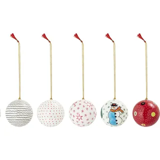 Kazik Christbaumschmuck 7,5 cm aus Papier 5 St.