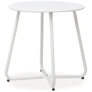 Homestyle4u Beistelltisch Ø 45 x 44,5 cm Weiß