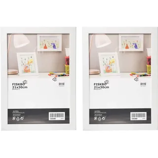 Ikea Fiskbo Bilderrahmen, A4, 21 x 30 cm, weiß, 2 Stück