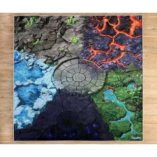SkippiDoo Spielteppich – Kinderzimmer-Teppich 160 x 160 cm, ideal für Spielfiguren, passend für Fantasy-Welten wie Schleich® Eldrador®