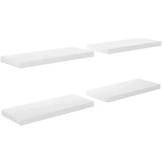 furnicato Wandregal Schweberegale 4 Stk. Hochglanz-Weiß 60x23,5x3,8 cm MDF, 1-tlg. weiß