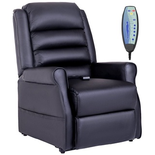 HOMCOM Massagesessel Massagesessel TV Sessel für Senior Fernsehsessel mit Wärmefunktion (Relaxsessel, 1-St., Sessel mit Aufstehhilfe), 8 Schwingmassagepunkte schwarz