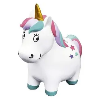 Moses Spardose 38048 Einhorn, weiß, für Kinder, mit Deckelverschluss, aus Kunststein, 16 x 13,8 x 8 cm