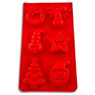 Pritogo Weihnachten Silikonform, Backform, Advent, Muffin, Weihnachtsmann, Schneemann, Stern, Christkind, Engel - BPA-Frei