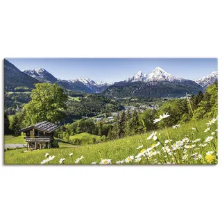 Wandbild ARTLAND "Landschaft in den Bayerischen Alpen", grün (farbe bild(er): grün), B:60cm H:30cm, Bilder, als Leinwandbild, Poster in verschied. Größen