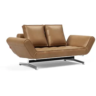 Innovation Living Schlafcouch Leder 2-Sitzer Braun