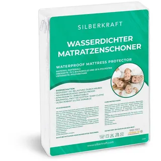 Silberkraft Matratzenbezug 140 x 200 cm wasserdicht, Anti-Milben, allergikergeeignet