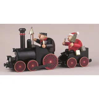 KWO Räuchermann Lokführer mit Eisenbahn 24 cm schwarz