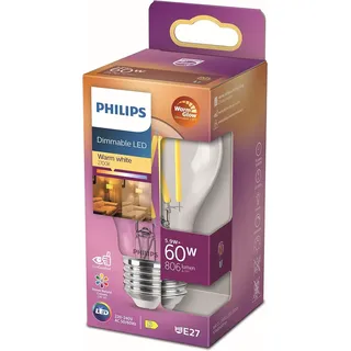 Philips LED-Lampe Standard WarmGlow 5,9W E27 806lm warmweiß 1 St.