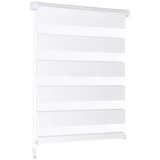 Rollo Doppelrollo Rollos für Fenster ohne Bohren oder mit Bohren, Sekey, Klemmfix weiß 85 cm x 100 cm