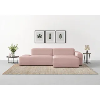 TRENDMANUFAKTUR Ecksofa TRENDMANUFAKTUR "Braga, mit hochwertigem Kaltschaum, L-Form, in Cord erhältlich", lila (flieder), B:275cm H:72cm T:160cm, 92% Polyester, 8% Nylon, Sofas, Ecksofa, modernes Sofa, hoher Sitzkomfort, im modernem flieder-altrosa Farbton