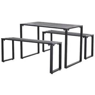 Outsunny Outdoor Tisch-Set 3-tlg. Schwarz