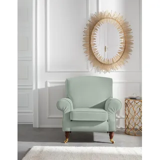 Home Affaire Sessel Rennes Baumwollmix 90 x 90 x 93 cm Grün mit Rollen