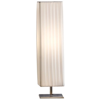 SalesFever Tischlampe 60 cm eckig | Plissee Latex-Lampenschirm | verchromtes Metall | B 15 x T 15 x H 60 cm | weiß