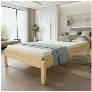 TUGA-Holztech Massivholzbett Stapelbett 90 x 200 cm 24 cm Fichte Holzbett Gästebett Vollholzbett, Breite 70 80 90 100 120 Länge 140 160 190 200 210 220 H=24/34/44 cm 90 cm x 200 cm x 24 cm