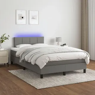 vidaXL Boxspringbett 120 x 200 cm Dunkelgrau