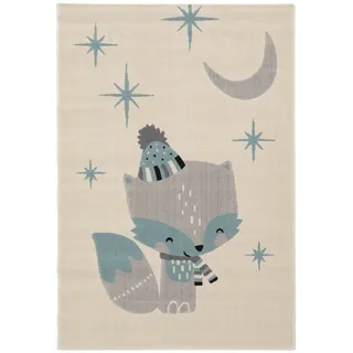 Primaflor COCOON - Sternenfuchs Kinderteppich 120 x 170 cm Beige/Blau/Grau