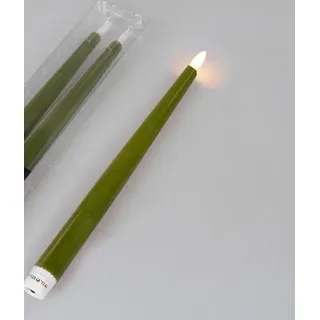 Set 2 LED-Spitzkerzen grün mit Timer