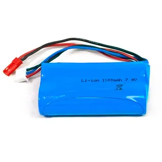 7.4V 1500-mAh Lithium-Ionen Akku, Wiederaufladbarer 18650 Li-Ion Akkupack Batterie m. JST-Stecker für ferngesteuerte RC Fahrzeuge, Hubschrauber, Auto, Monstertruck, Bagger, Boot, Buggy, Car, Spielzeug
