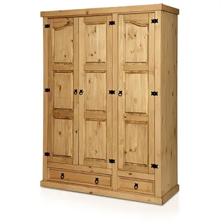 Drehtürenschrank Kleiderschrank Schrank 3-trg. B151 cm CORTON Kiefer honigfarbig