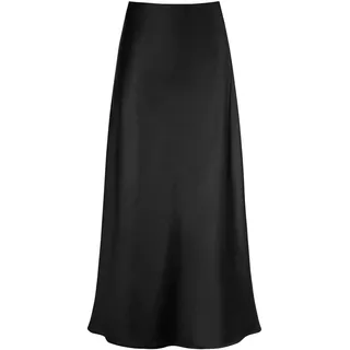 Röcke Damen Satinrock Lang Satin Rock Midi Rock Midi Satin Business Midirock Bleistiftrock Maxirock Long Skirt Satin Kleid