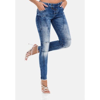 Cipo & Baxx Slim-fit-Jeans mit trendigem Nahtverlauf blau 28