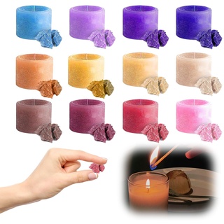 Kotkiddy® 12 Farbe x 5 g Kerzenwachs Farbe Kerzenfarben DIY Kerzenherstellung Wachsfarben Kerzenfarbe Wachsfarbe Kerzen Gießen Farbstoff für Kinder Erwachsene