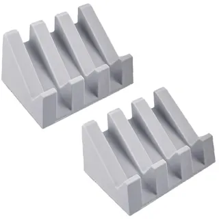 Ygapuzi Silikon Seifenschale mit Abfluss Dusche schräg Wasserfall Streifen Seifenhalter Tablett für einfache Reinigung Waschbecken Bad Küche Zubehör Seifenkissen (Hellgrau - 2 Pack)