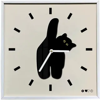 Geräuschlose Wanduhr Im Nordischen Stil Mit Niedlicher Katze, 40 X 40 Cm, Für Küche, Wohnzimmer, Schlafzimmer