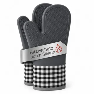 Silikon, Grau, Kunststoff, 18x29 cm, Kochen, Geschirrtücher & Schürzen, Topflappen & Ofenhandschuhe