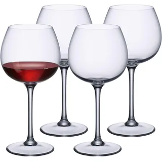 Villeroy & Boch Purismo Wine Rotweinkelch Körperreich und Samtig 4er Set, 550 ml, Kristallglas, Klar