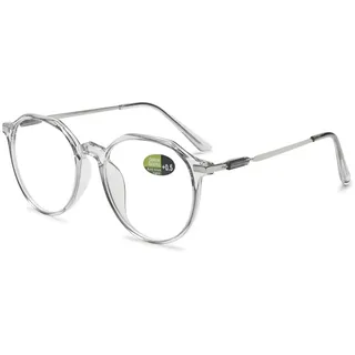 VEVESMUNDO Blaulichtfilter Lesebrillen Metall Groß Rund Nerdbrille Anti Blaulicht Brillen Damen Herren +0.5,+1.0,+1.5,+2.0,+2.5,+3.0,+3.5,+4.0