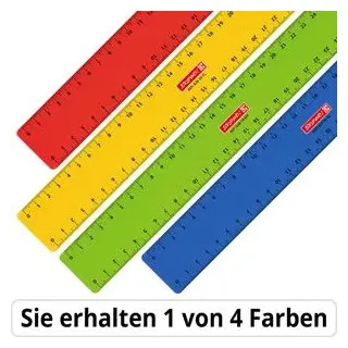 Brunnen Lineal 30,0 cm, rot, gelb, grün oder blau