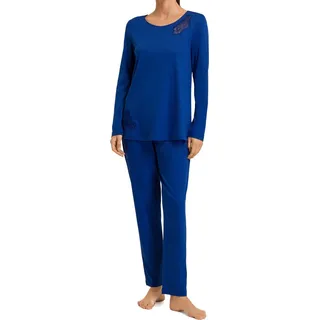 Hanro, Damen, Pyjama, Naila Schlafanzug, Blau, (XL)