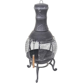 Terrassenofen MCW-F71, Feuerstelle Terrassenkamin Gartenkamin Gartenofen, Gusseisen 11,7kg 91x42x42cm
