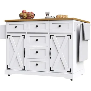 Küchenwagen Klappbar Mit Stauraum, Multifunktionaler Servierwagen Als Tisch Und Sideboard Aus Mdf Und Metall