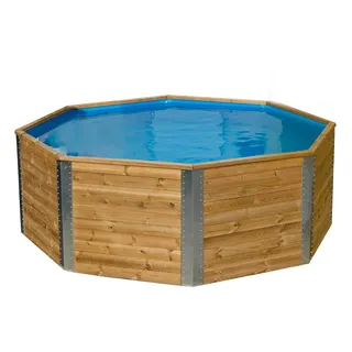 Weka-Massivholz-Gartenpool inkl. Abdeckhaube - naturfarben